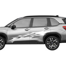 Abstrakte Seitentüren Racing-Streifen Vinyl-Aufkleber Grafik 2 für Subaru Forester 2