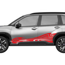 Side Doors Wave Racing Stripes Vinyl Decal - Graphic Sticker universal fit Suba Forester 1
 3