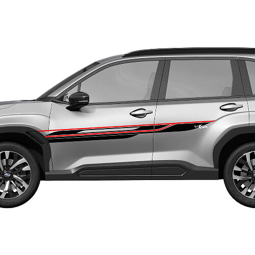 Side Doors Racing Stripes Vinyl Decal - Graphic Sticker universal fit Suba Forester 2 colors
