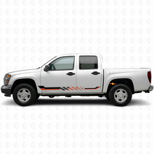 Checkered Racing Door & Rocker Panel Vinyl Stripes for Chevrolet Colorado 1st Gen 2004-2012_2