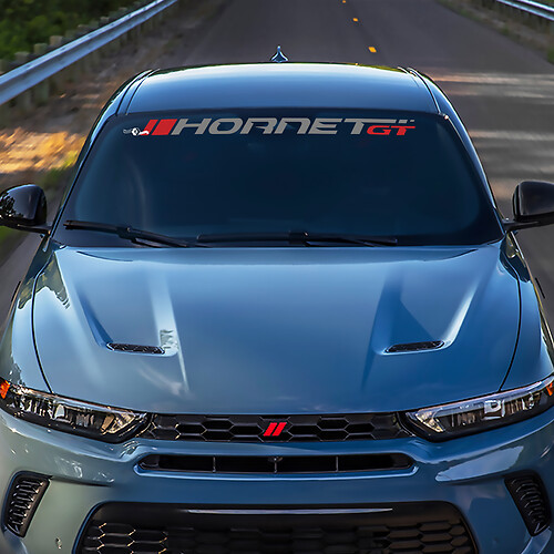 Windshield Banner Decal Sticker Vinyl Graphics fit to Dodge GT Hornet Hash Outline
