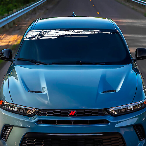 Windshield Banner Decal Sticker Vinyl Graphics fit to Dodge Hornet
