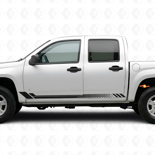 Honeycomb Door & Rocker Panel Vinyl Stripes for Chevrolet Colorado 1st Gen 2004-2012_1