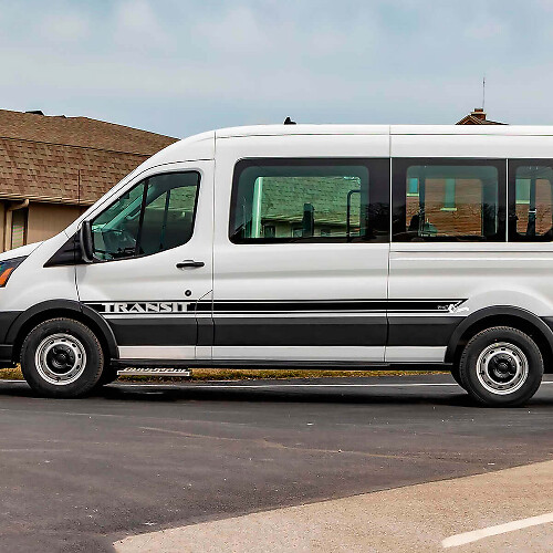 Transit Letter Line Side Stripes Vinyl Decals for Ford Transit