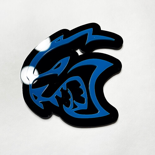 Custom 3D Badge Hellcat Dodge Fender Badges Tailgate Emblem Front Grille Badge Blue
 1