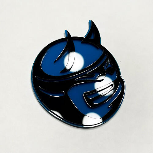 Custom 3D Badge Drag Bee Demon Dodge Charger Challenger logo Fender Badges Emblem Red and Grey
 1