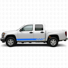 Checkered Lightning Door & Rocker Panel Vinyl Stripes for Chevrolet Colorado 1st Gen 2004-2012_5