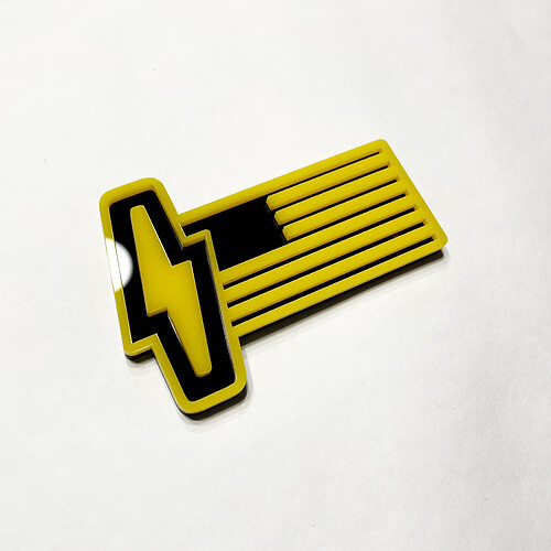 Ford 150 Lightning US Flag 3D Badge - Custom Fender Badges Emblem Yellow and Black
 1
