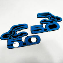 COYOTE 5.0 Fender Badges Emblem 3D Badge Black vs Blue
 2