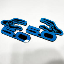 COYOTE 5.0 Fender Badges Emblem 3D Badge Black vs Blue
 3