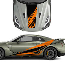 Hood and Sides Graphics Stripes Decal Kit for Nissan GT-R
 3
