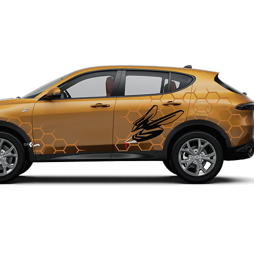 Hornet Side Doors Splash Honeycomb Vinyl Decals Stickers
