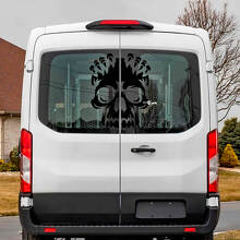 Ford Transit Rear Window Skull Vinyl Decal Sticker
 2