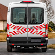 Musclecar Transit Rear Checkered Graphics Vinyl Decal Sticker
 3