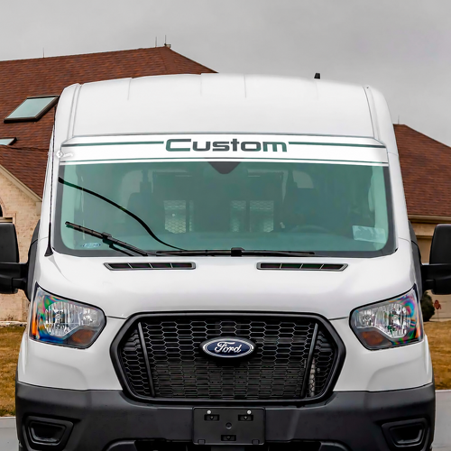 Custom Double Line Banner Windshield Vinyl Decal Sticker for Ford Transit