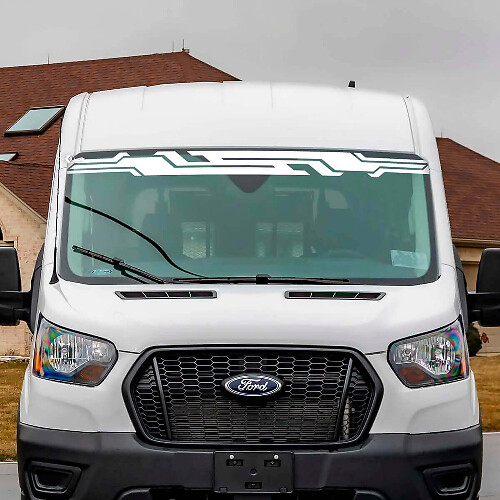 Autocollants en vinyle bandes pare-brise 2 pour Ford Transit