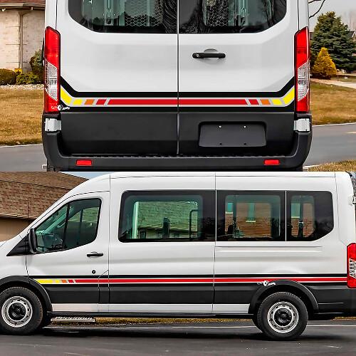 Ford Transit Retro Rear Side Doors Graphics Vinyl Decal Sticker
