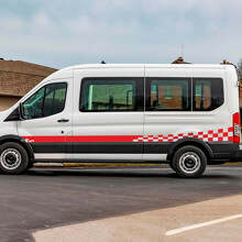 Musclecar Transit Checkered Flag Stripes Side Doors Graphics Vinyl Decal Sticker
 3