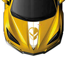 Jake Skull Hood Vinyl Decal For Chevy Corvette C8_2