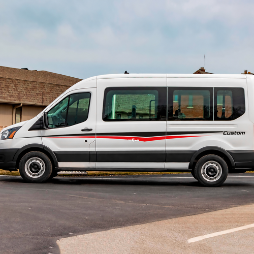 Custom Split Line Stripe Pair Side Door Vinyl Decal Sticker for Ford Transit