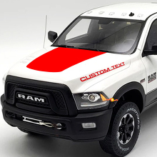 Blackout & Custom Text Hood Vinyl Decals Kit for Dodge Ram 2500_2
