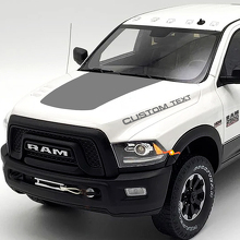 Blackout & Custom Text Hood Vinyl Decals Kit for Dodge Ram 2500_3