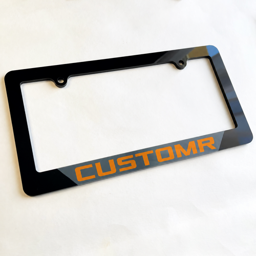 Tremor Style Orange CustomR Lettering US Format Universal License Plate Cover