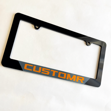 Tremor Style Orange CustomR Lettering US Format Universal License Plate Cover_2