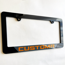 Tremor Style Orange CustomR Lettering US Format Universal License Plate Cover_4