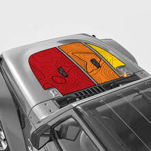 Retro Topographic Map Side and Hood Stripes Vinyl Decal Kit for Jeep Wrangler _3