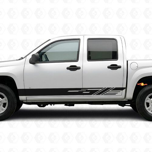 Diagonal Slot Door & Rocker Panel Vinyl Stripes for Chevrolet Colorado 1st Gen 2004-2012_1