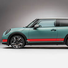 Side Racing 2 colors stripes graphics decal for Mini Cooper S
 3