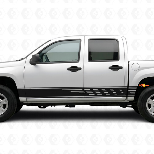 Staggered Slot Door & Rocker Panel Vinyl Stripes for Chevrolet Colorado 1st Gen 2004-2012