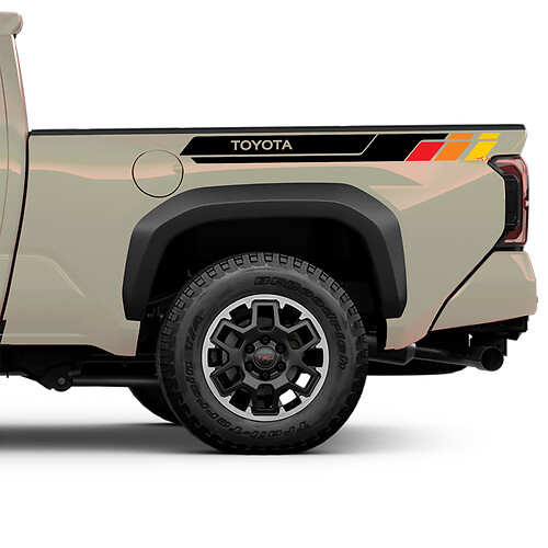 BedSide Heritage Stripes Vinyl Stickers Decal Kit for Toyota Tacoma
