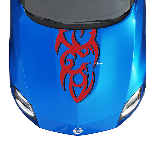 Hood Tribal Two Tone Stripe Decal Kit for Nissan Z Sport
