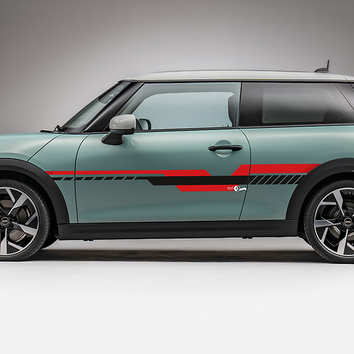 Side Racing 2 colors stripes graphics decal for Mini Cooper S 3
