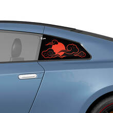 Japanese Rising Sun Side Rear Window Graphics Decals Stickers Kit for Nissan GT-R 2