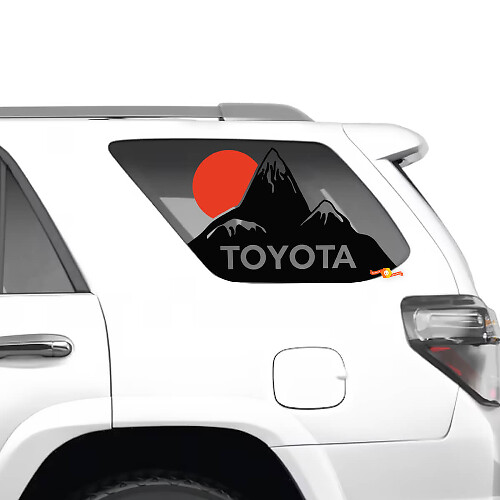 Side Quarter Window Mountains Sunset Vinyl Stickers Decal Kit for Toyota 4Runner

