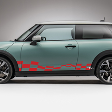 Side Racing Checkered stripes graphics decal for Mini Cooper S 2
 3