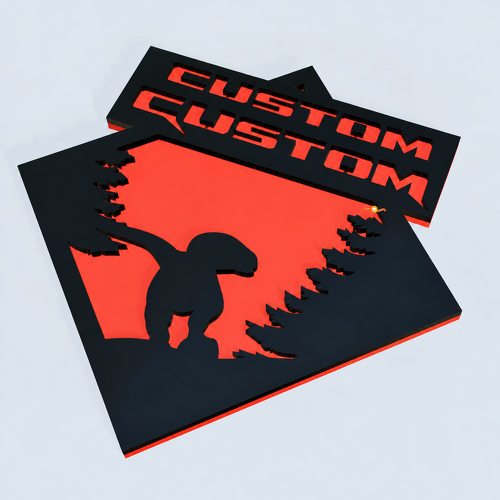 Raptor Edition Custom Forest Dinosaur 3D Fender Tailgate Badge for Ford Bronco