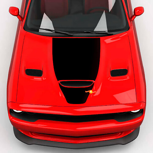 Hood Wrap Central Hemi Hood Blackout Vinyl Decal Sticker for Dodge Challenger
