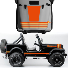 Kit Of Hood Fender Jeep Renegade CJ7 Vinyl Stickers Decals Graphics Lines Grey Style Choose Colors
 2