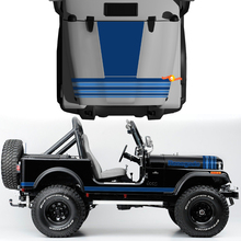 Kit Of Hood Fender Jeep Renegade CJ7 Vinyl Stickers Decals Graphics Lines Grey Style Choose Colors
 3