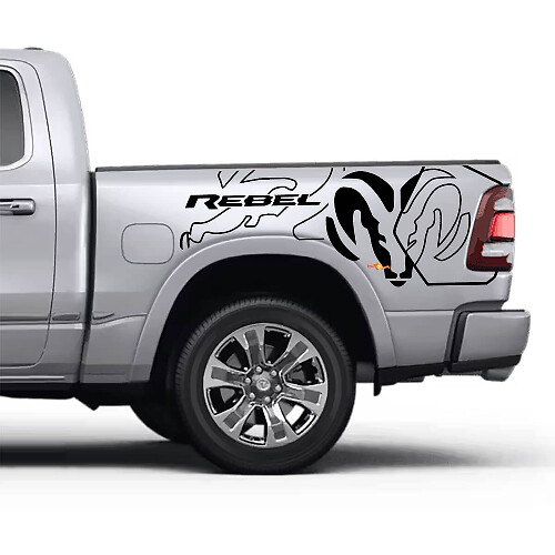 Bedside Rebel Stickers Decals side graphics for Dodge RAM Rebel
