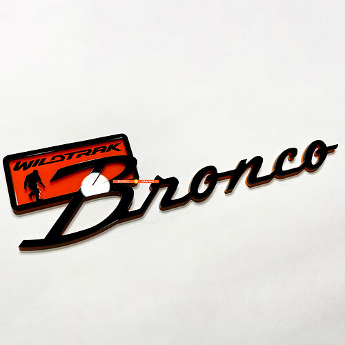 Bronco Wildtrak Fender Badges Tailgate Emblem 3D Badge Black vs Orange
 1