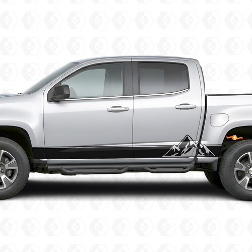 Layered Peaks Door & Rocker Panel Vinyl Stripes for Chevrolet Colorado 2nd Gen 2015-2022