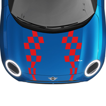 Hood Checkered stripes Mini Cooper Vinyl graphics decal Sticker for Mini Cooper
 3