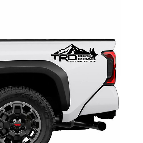 TRD off Road Mountains Bird Doors Side Bedside Truck Decals Stickers for Toyota Tacoma 4th Gen
