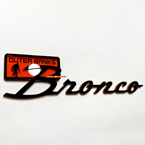 Bronco Everglades Fender Badges Tailgate Emblem 3D Badge Black vs Orange
 1