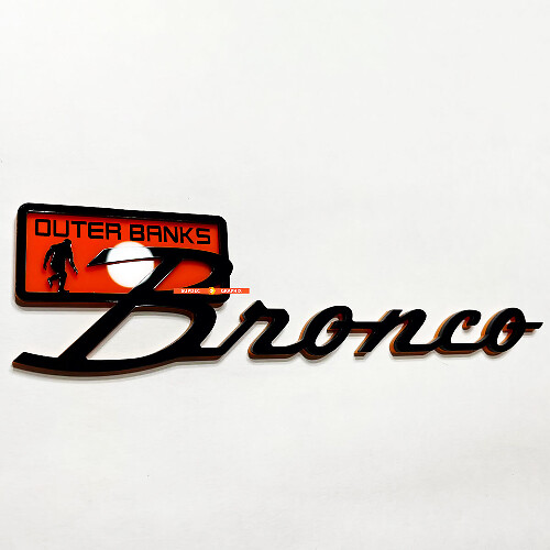 Bronco Everglades Fender Badges Tailgate Emblem 3D Badge Black vs Orange
